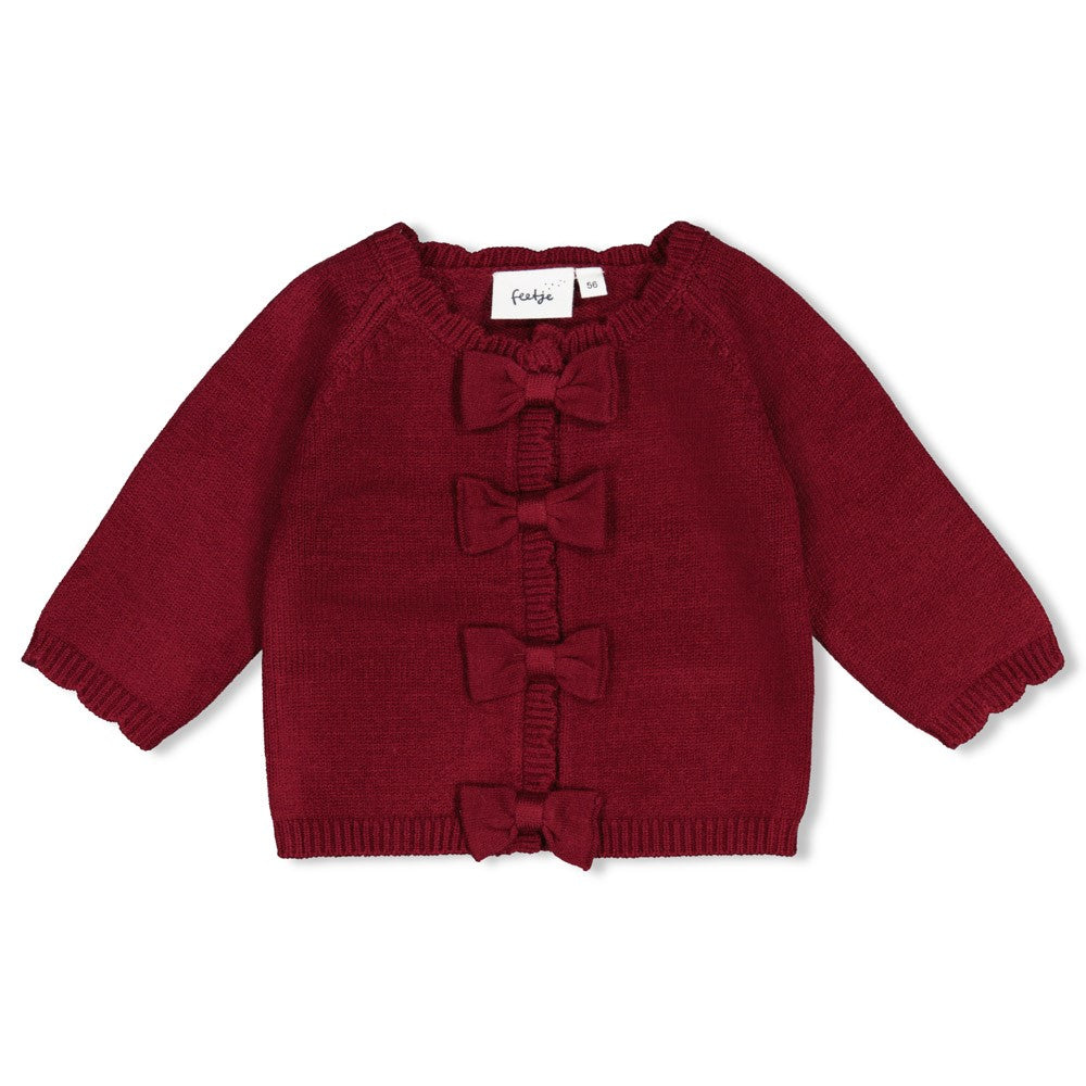 Feetje: My Little love: Vestje gebreid bordeaux