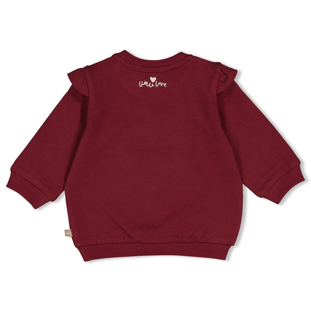 Feetje: My little love: sweater haert bordaux
