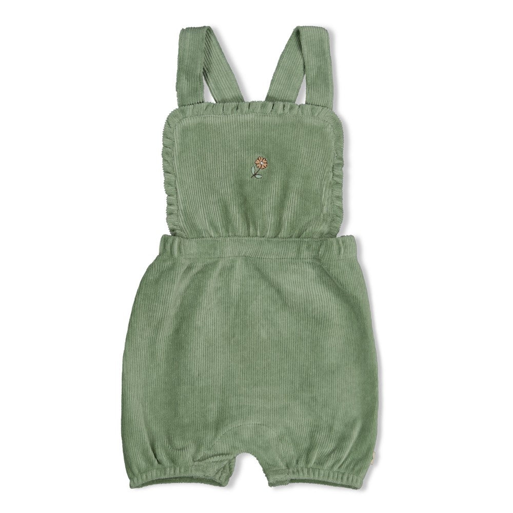 Feetje: Lucky bloombird: tuinbroek rib green
