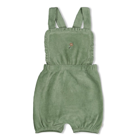 Feetje: Lucky bloombird: tuinbroek rib green
