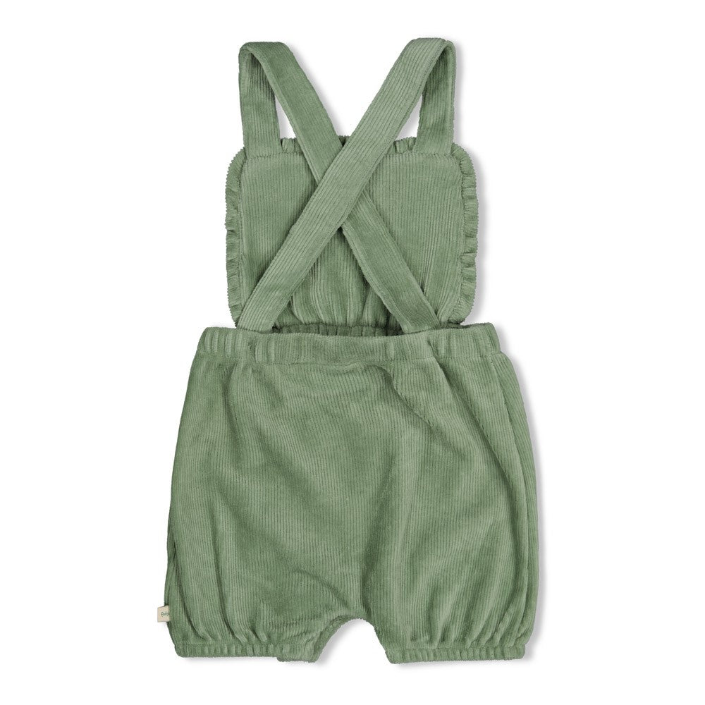 Feetje: Lucky bloombird: tuinbroek rib green