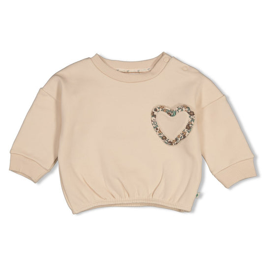 Feetje: Lucky bloombird: oversized sweater hartje