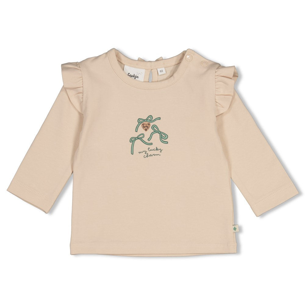 Feetje: Lucky bloombird: LS offwhite strik