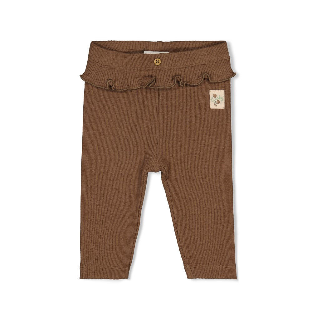 Feetje:Lucky bloombird: legging pointelle rib bruin