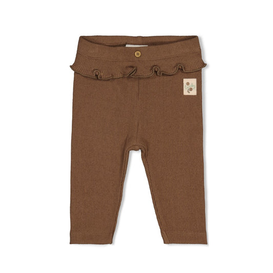 Feetje:Lucky bloombird: legging pointelle rib bruin