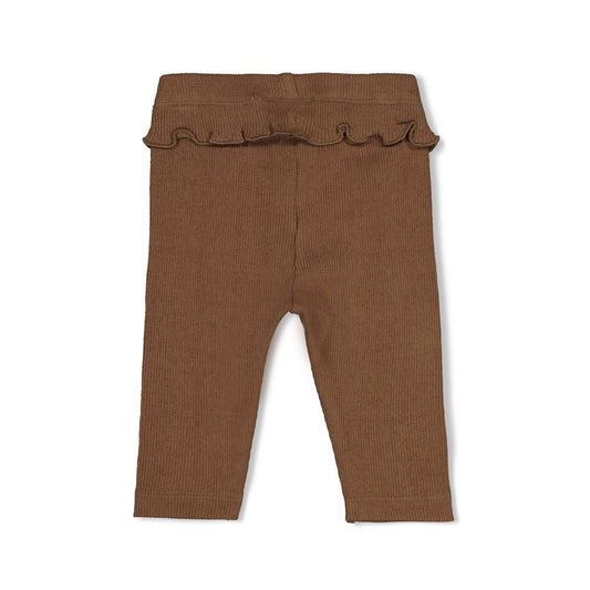 Feetje:Lucky bloombird: legging pointelle rib bruin