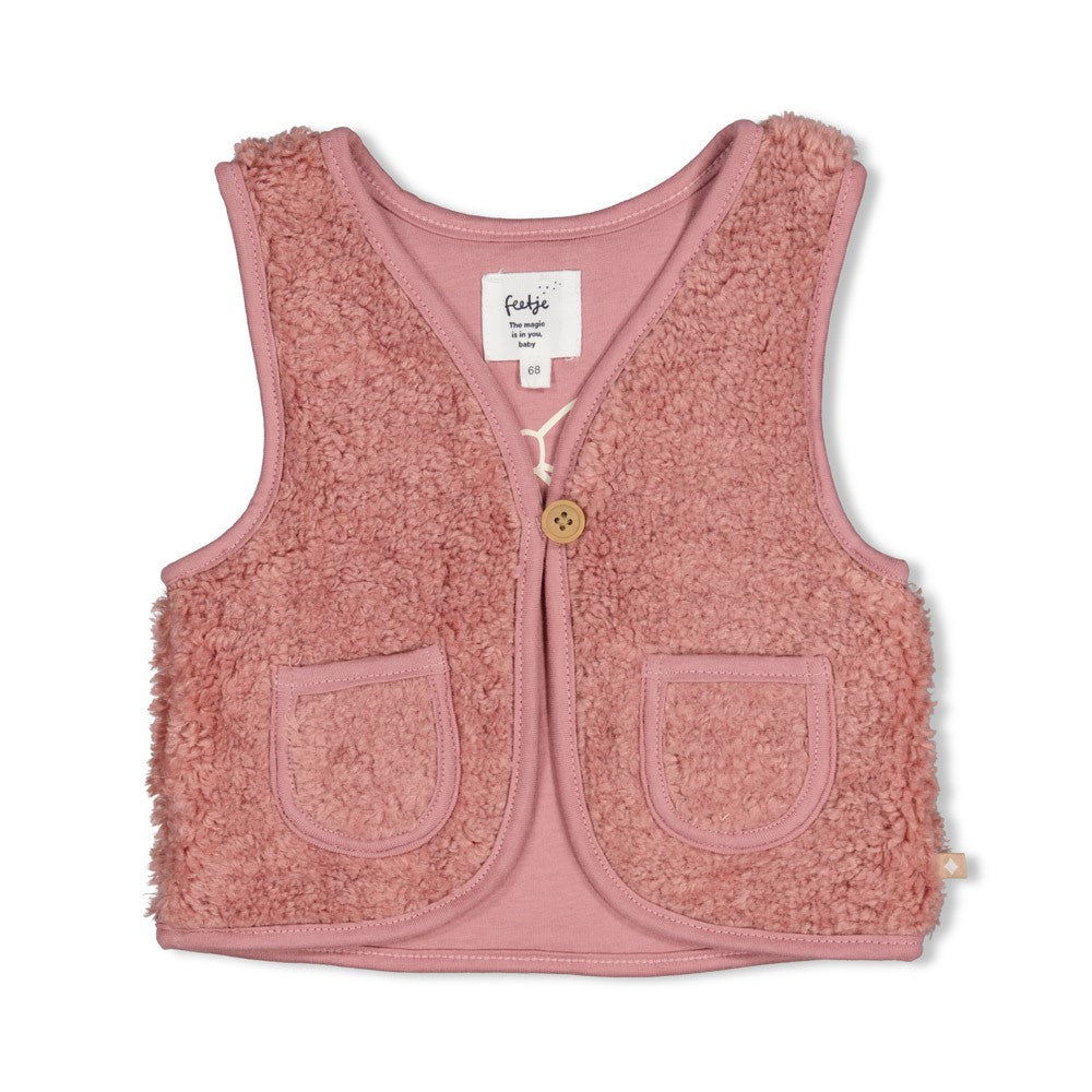 Feetje:Dress to impress: teddy gilet mauve