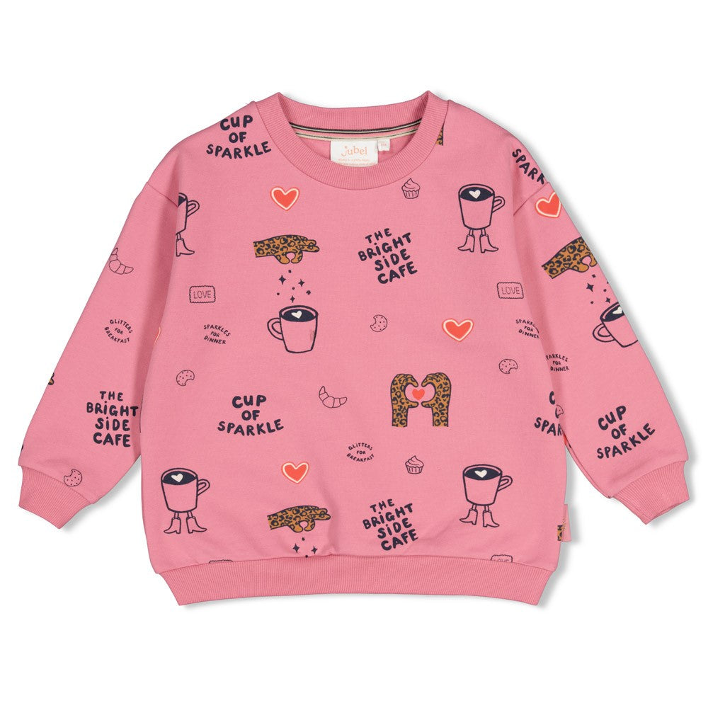 Jubel: City Chic: sweater AOP relaxed fit roze