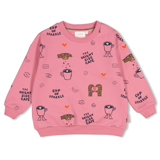 Jubel: City Chic: sweater AOP relaxed fit roze