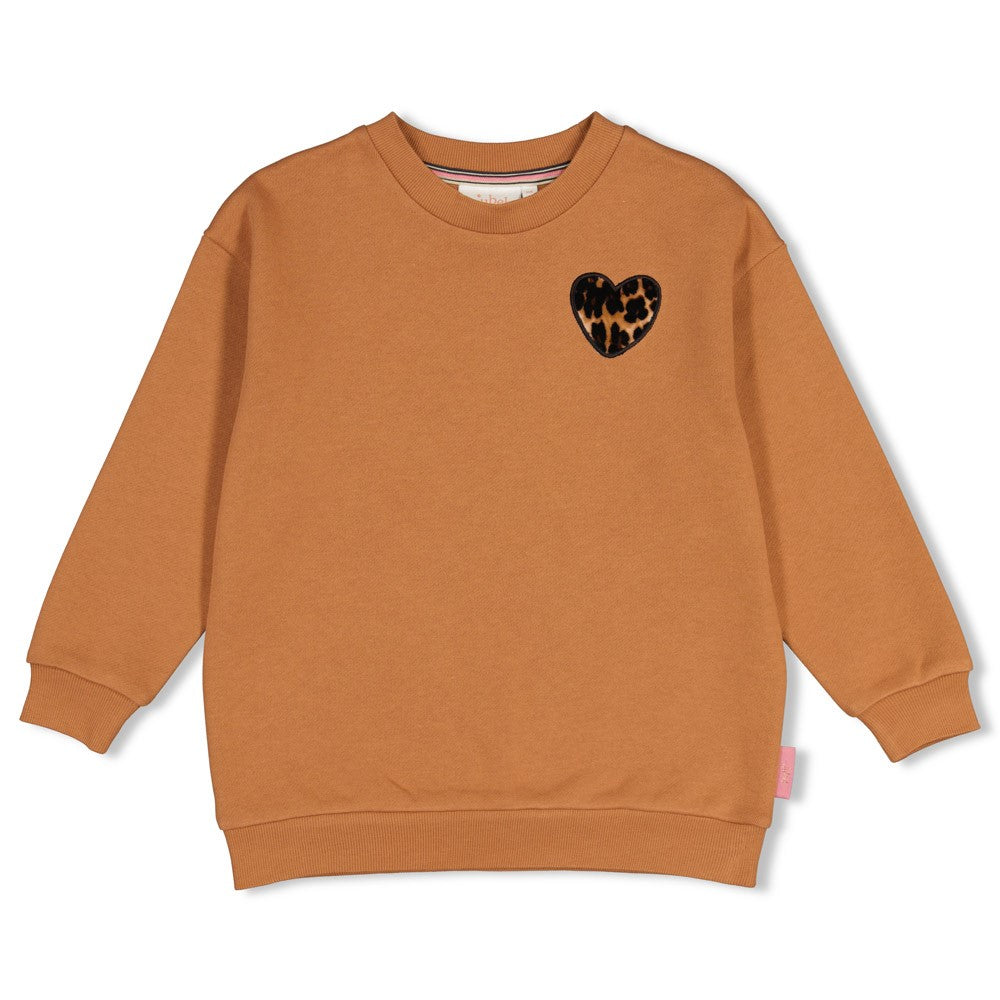 Jubel: City Chic: sweater relaxed fit with backprint brown