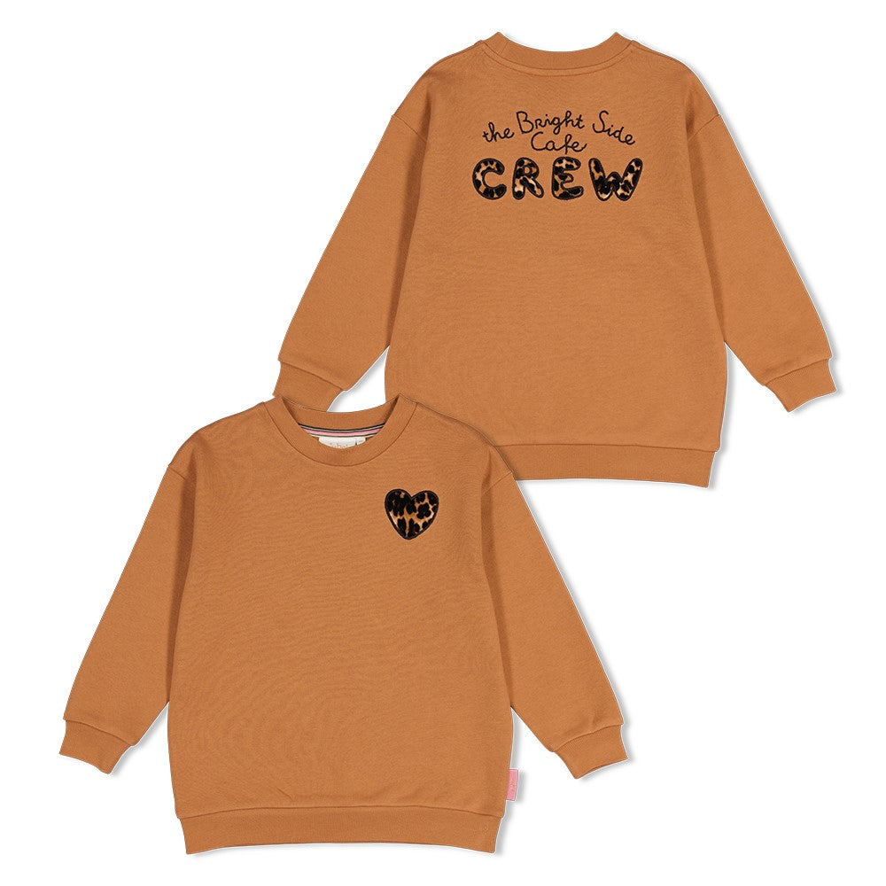 Jubel: City Chic: sweater relaxed fit with backprint brown