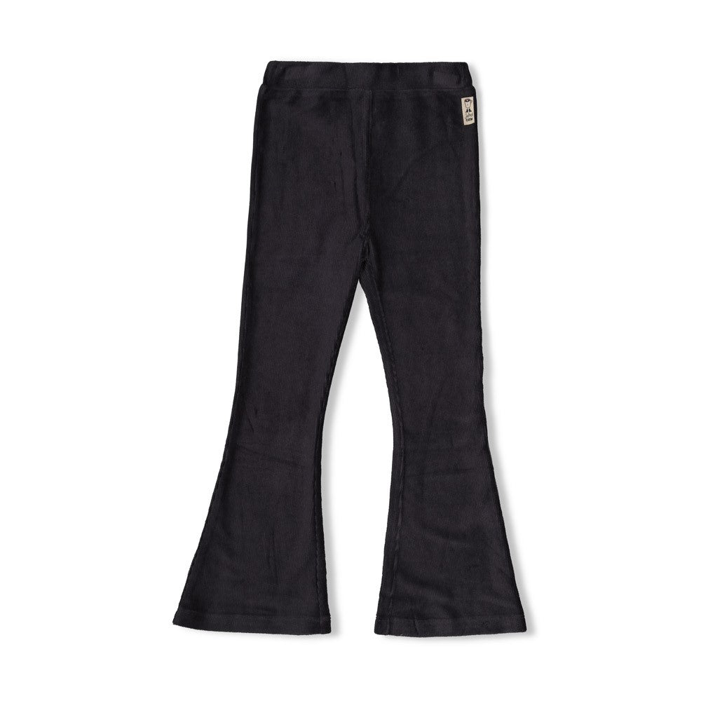Jubel: City Chic: Flared broek velours rib antraciet