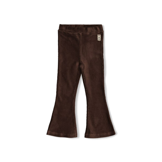 Jubel: City Chic: Flared broek velours rib brown
