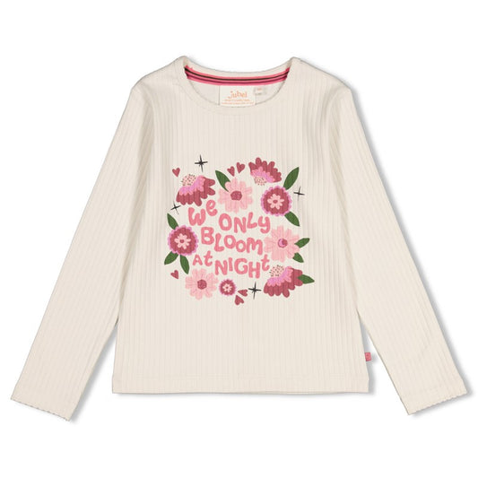 Jubel:Moon flowers: longsleeve rib offwhite