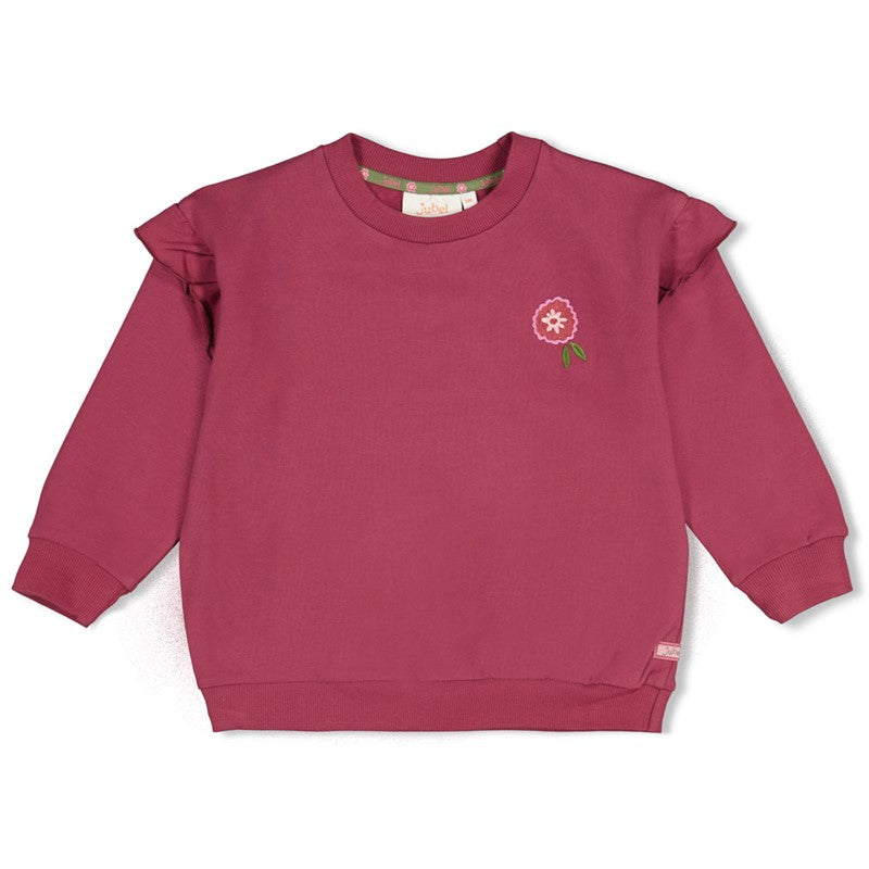 Jubel:Moon flowers: sweater mauve relaxed fit