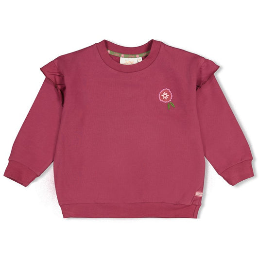 Jubel:Moon flowers: sweater mauve relaxed fit
