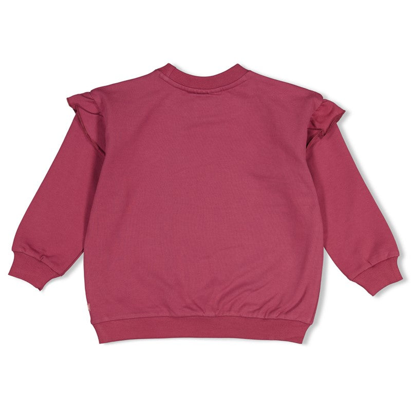 Jubel:Moon flowers: sweater mauve relaxed fit