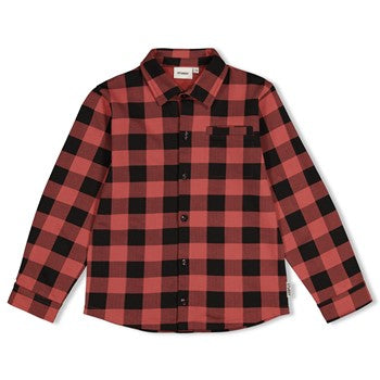 Sturdy:Mountain top: geruit hemd rood