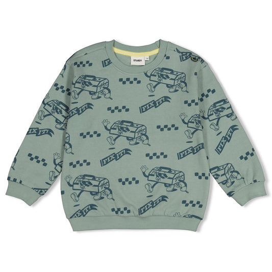Sturdy:Fix it: sweater oversized AOP jade green