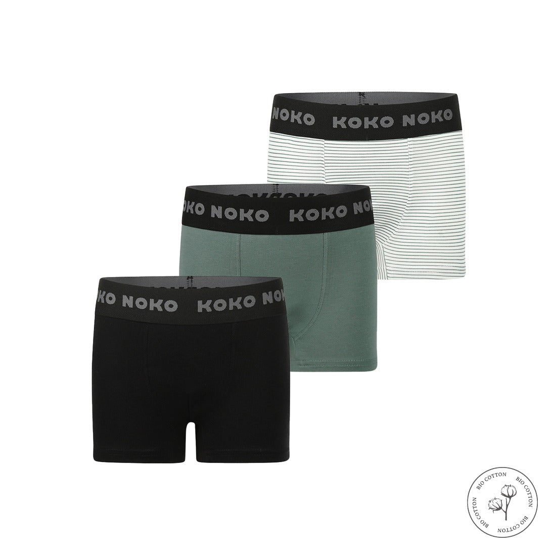 Koko Noko: 3 pack boxer shorts dark green