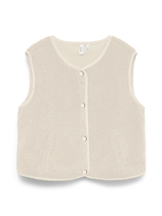 Vero Moda girl : teddy gilet offwhite