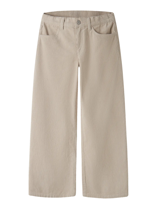 Name it: Wide cord pants beige