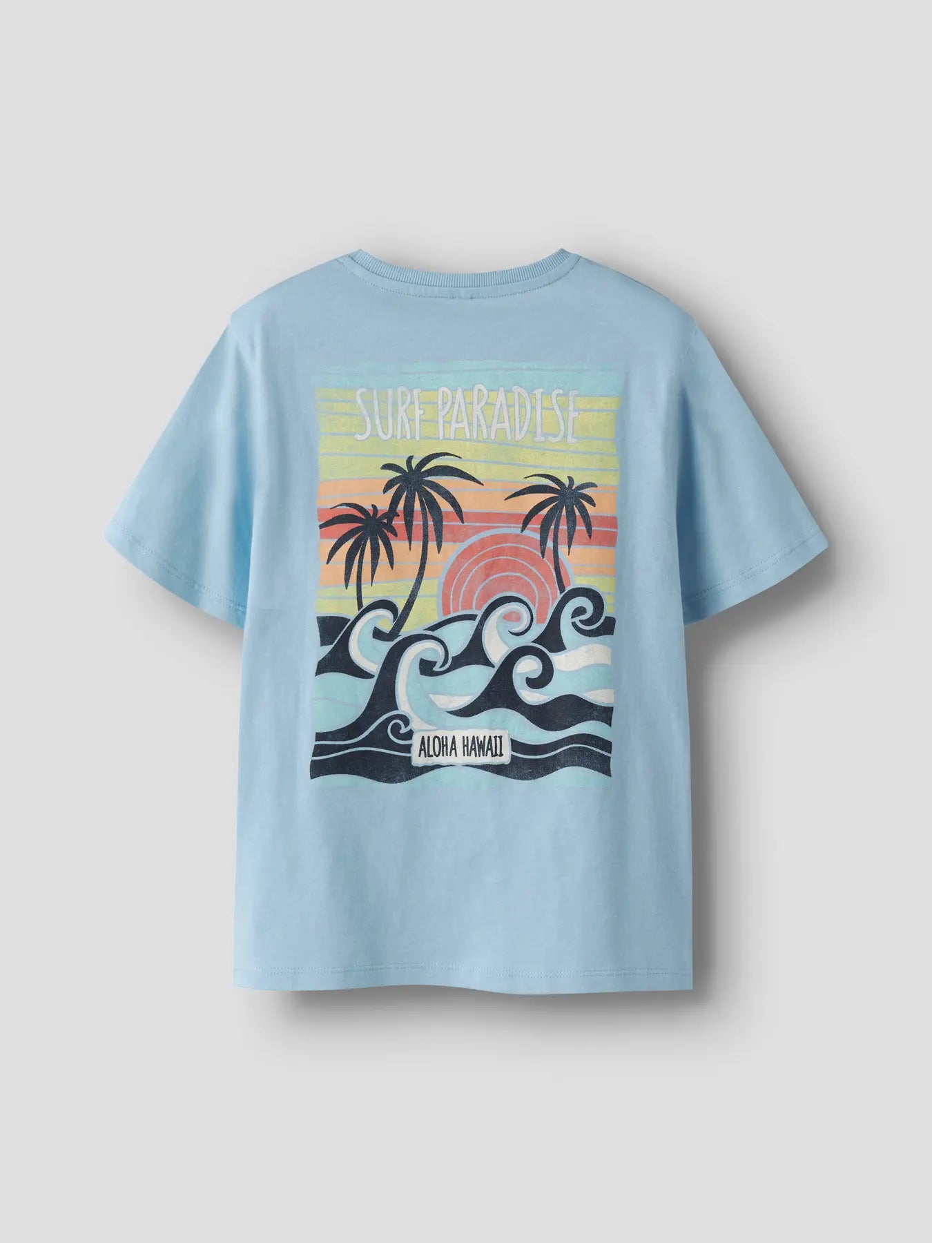 Name it: t-shirt light blue with backprint "