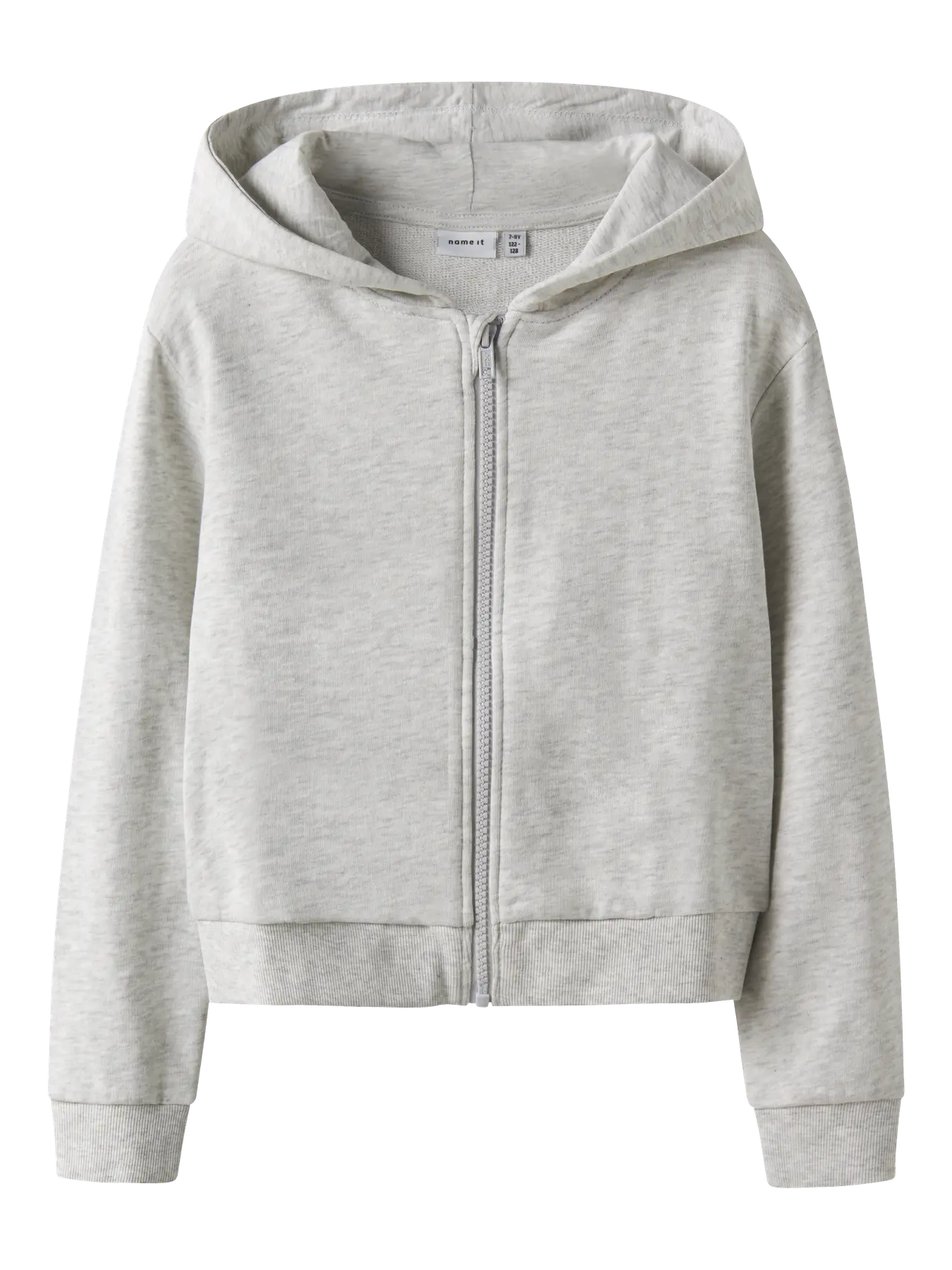 Name it: short cardigan light grey melange
