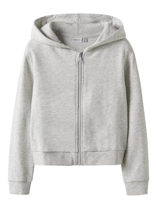 Name it: short cardigan light grey melange