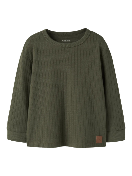 Name it: Longsleeve olive rib
