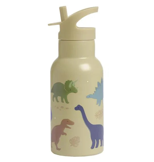 A Little Lovely Company:RVS Drinkfles: 500 ml dinosaurussen