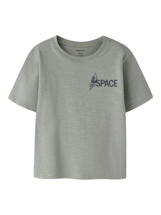 Name it: shirt " To space" grijs/ groen