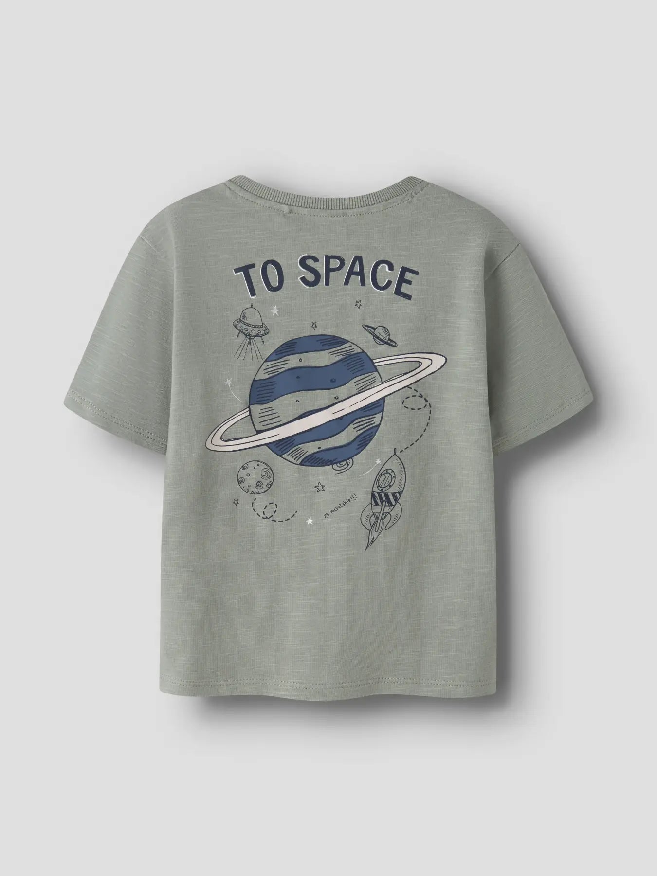 Name it: shirt " To space" grijs/ groen