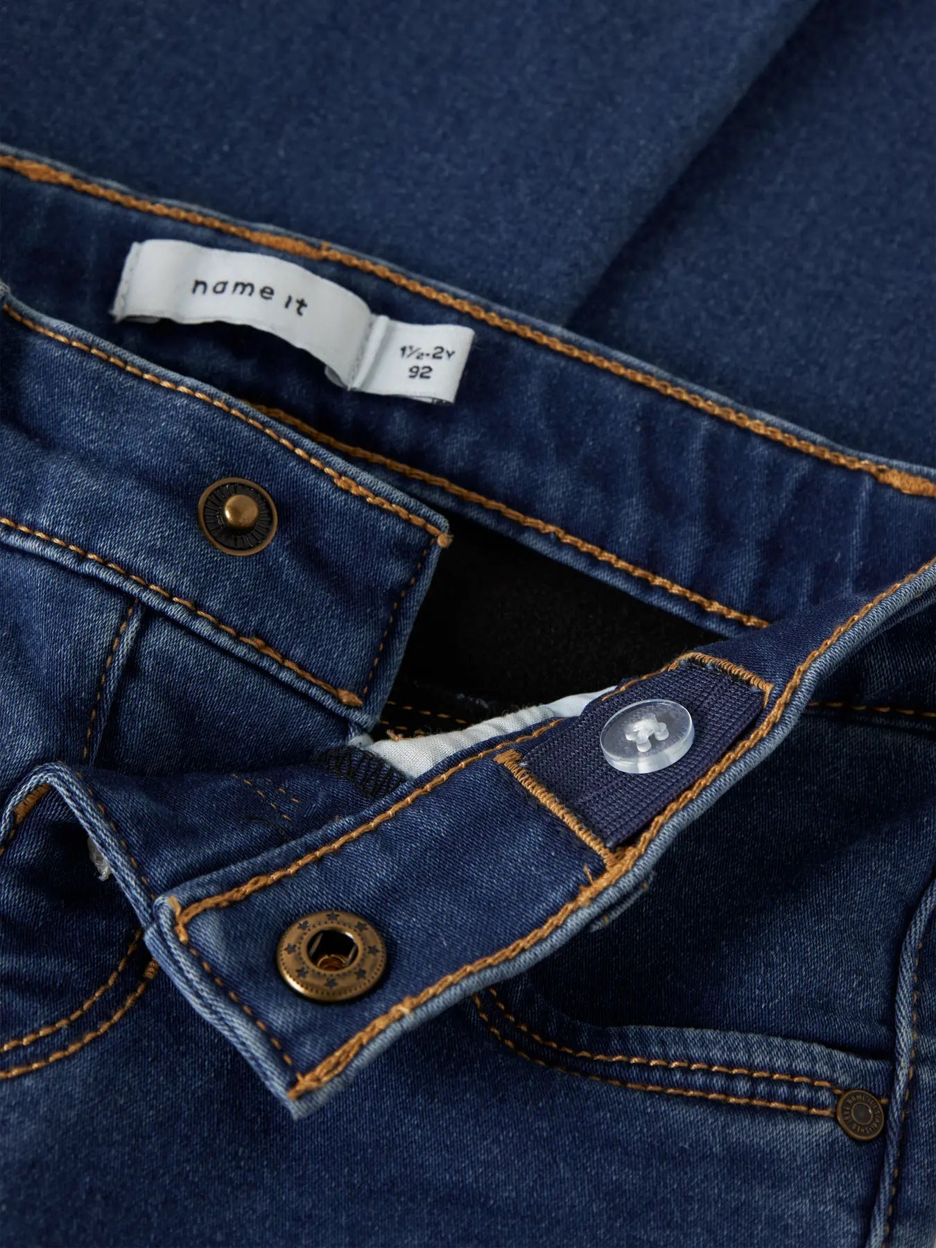 Name it: SALLIE: boot jeans fleece dark blue denim