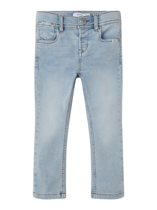 Name it:  Noos pants: slim: LUKE: Light Blue Bleached Denim