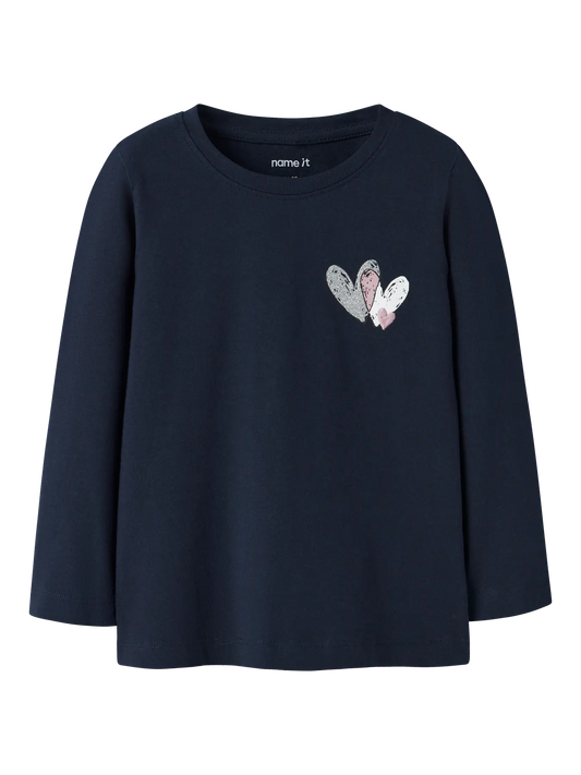 Name it: Longsleeve navy hartje
