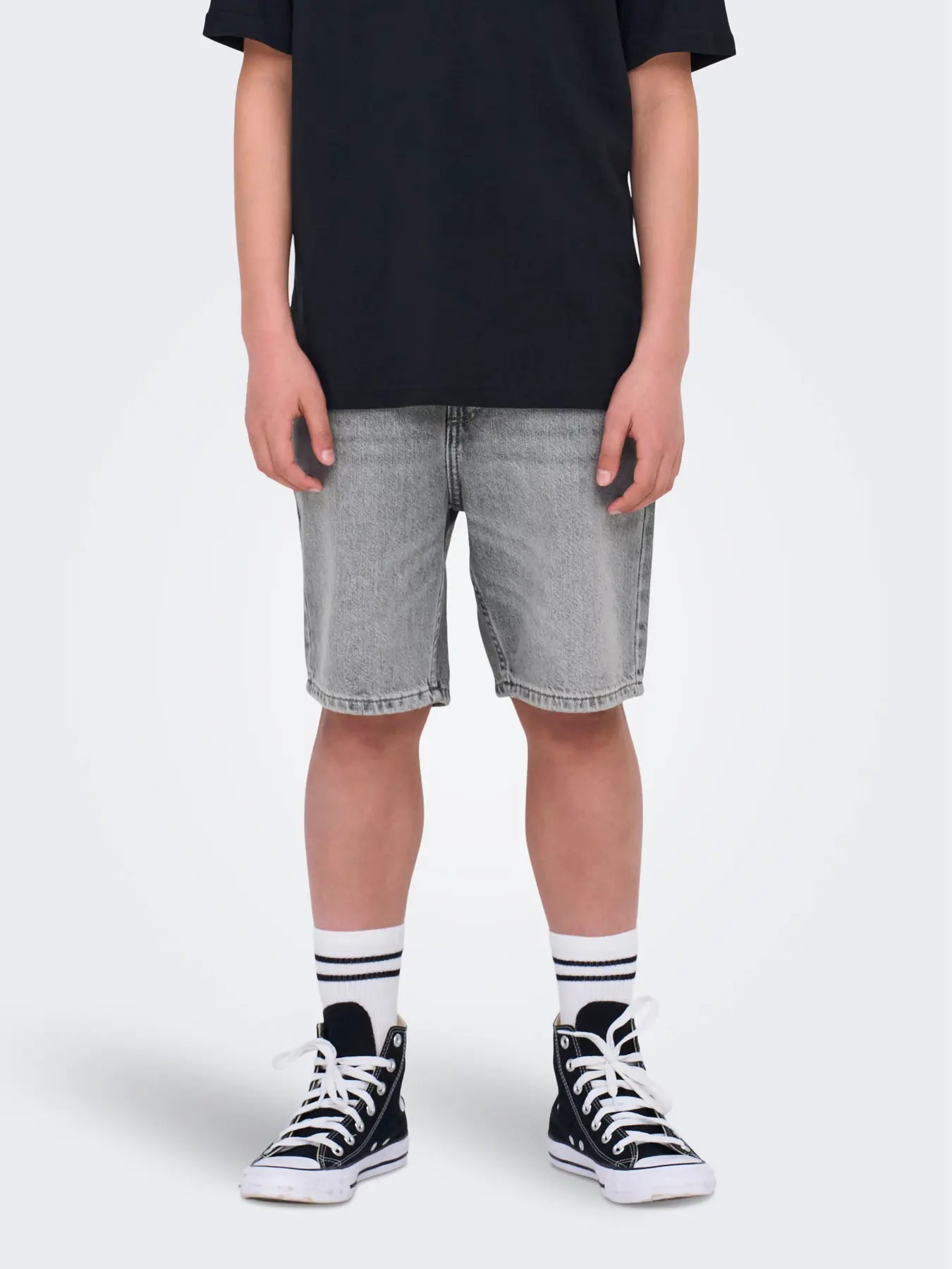 Only & Sons: baggy short:Medium grey denim