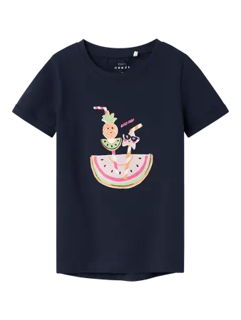 Name it: shirt donkerblauw meloen