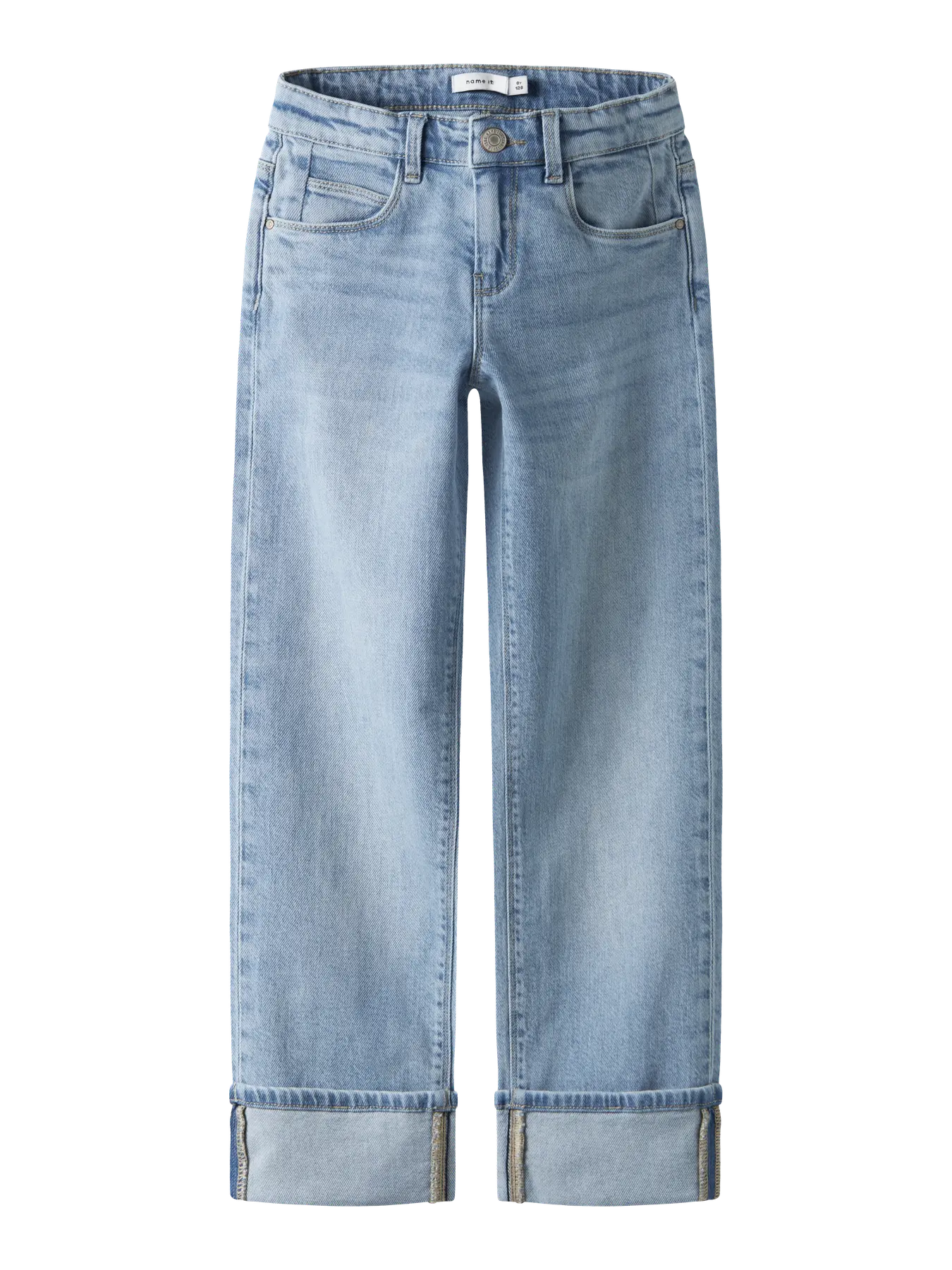 Name it: ISA : Straight fold jeans: light blue denim