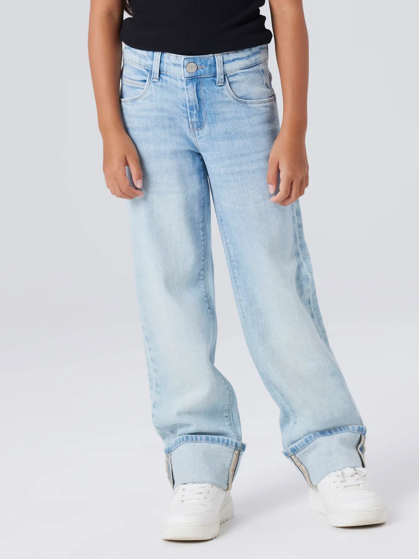 Name it: ISA : Straight fold jeans: light blue denim