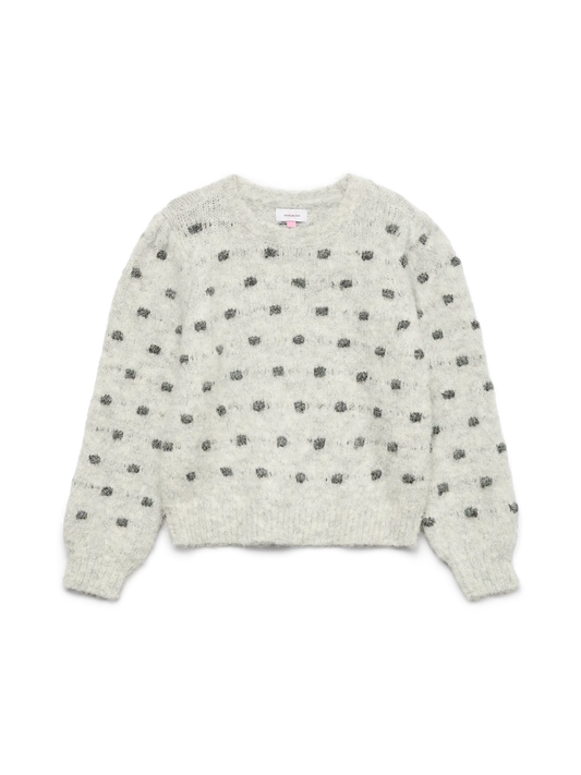 Vero Moda girl : knit light grey dots