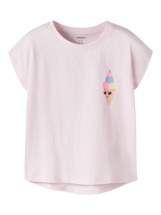 Name it: shirt light pink ice cream