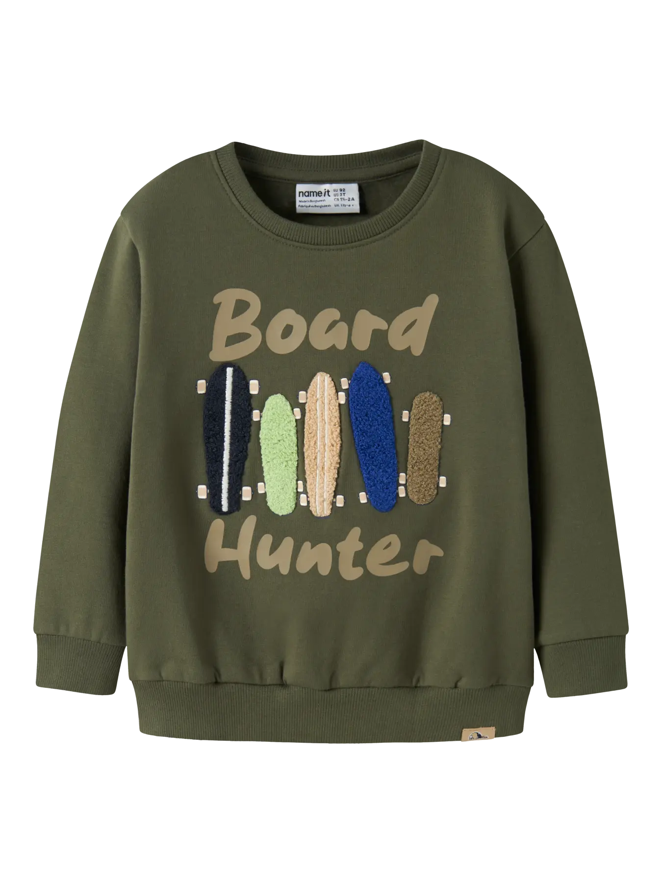 Name it: sweater " board hunter" green