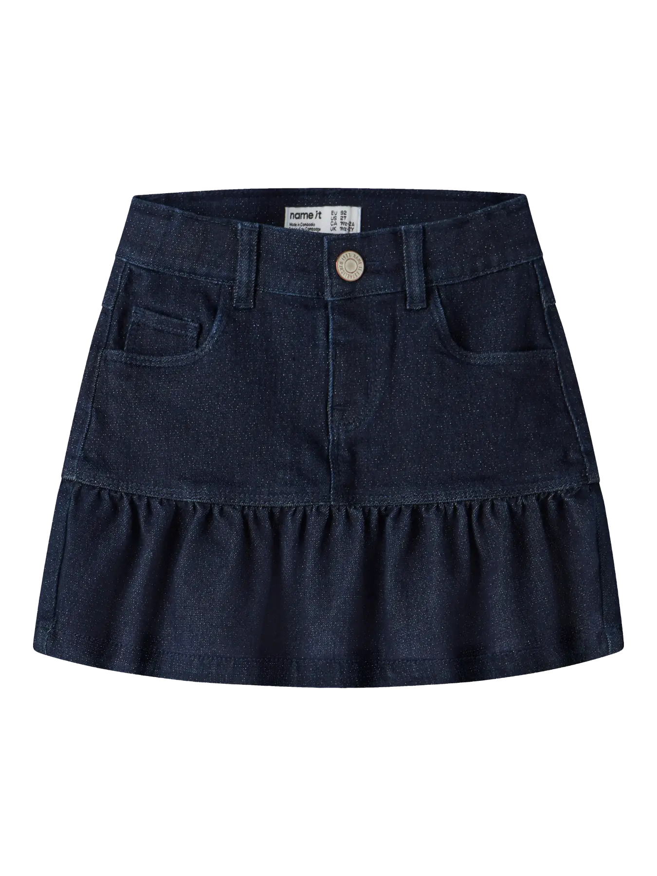 Name it: Dark blue glitter skirt