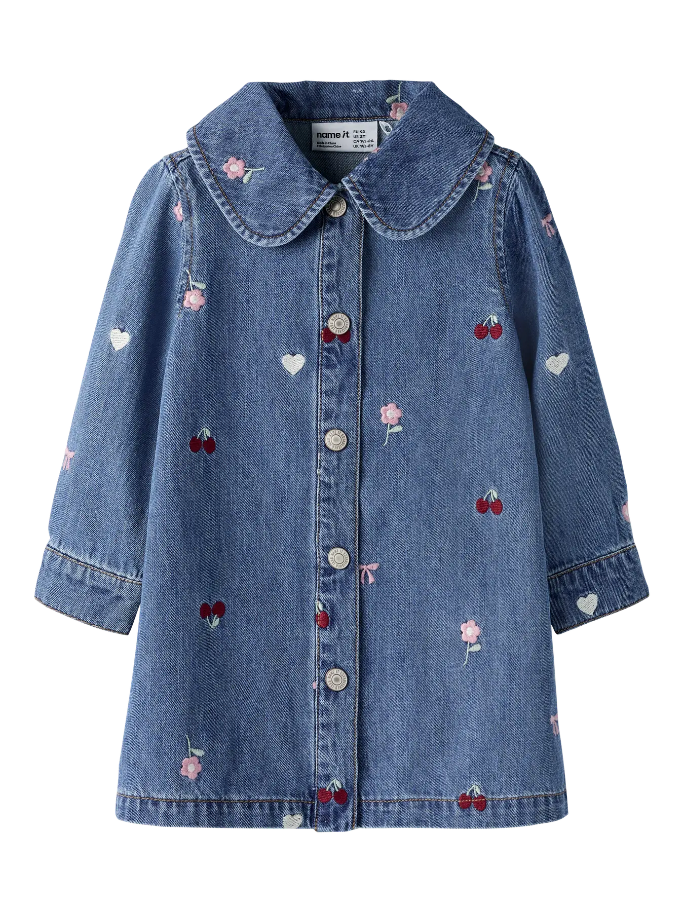 Name it: soepel jeans kleed kersen