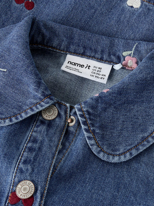 Name it: soepel jeans kleed kersen