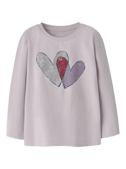 Name it: Longsleeve lila hartje
