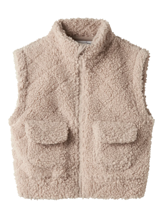 Name it: teddy vest beige