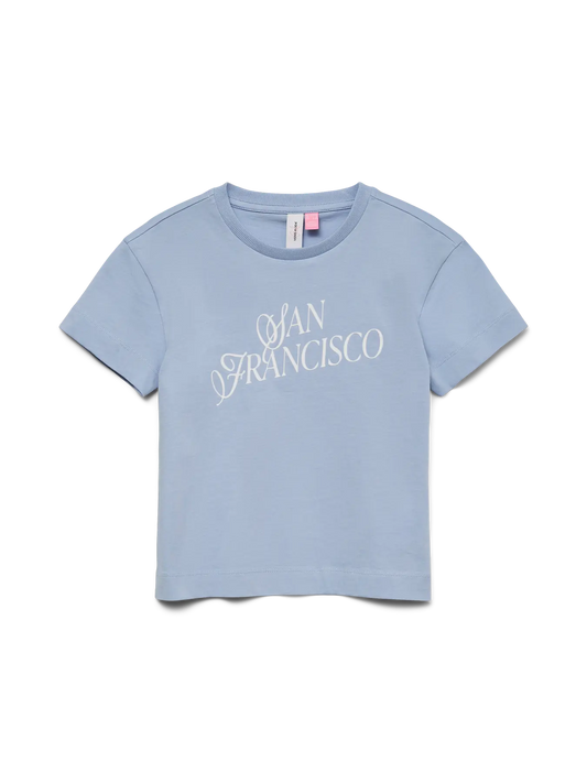 Vero Moda girl: shirt blauw "San Francisco"