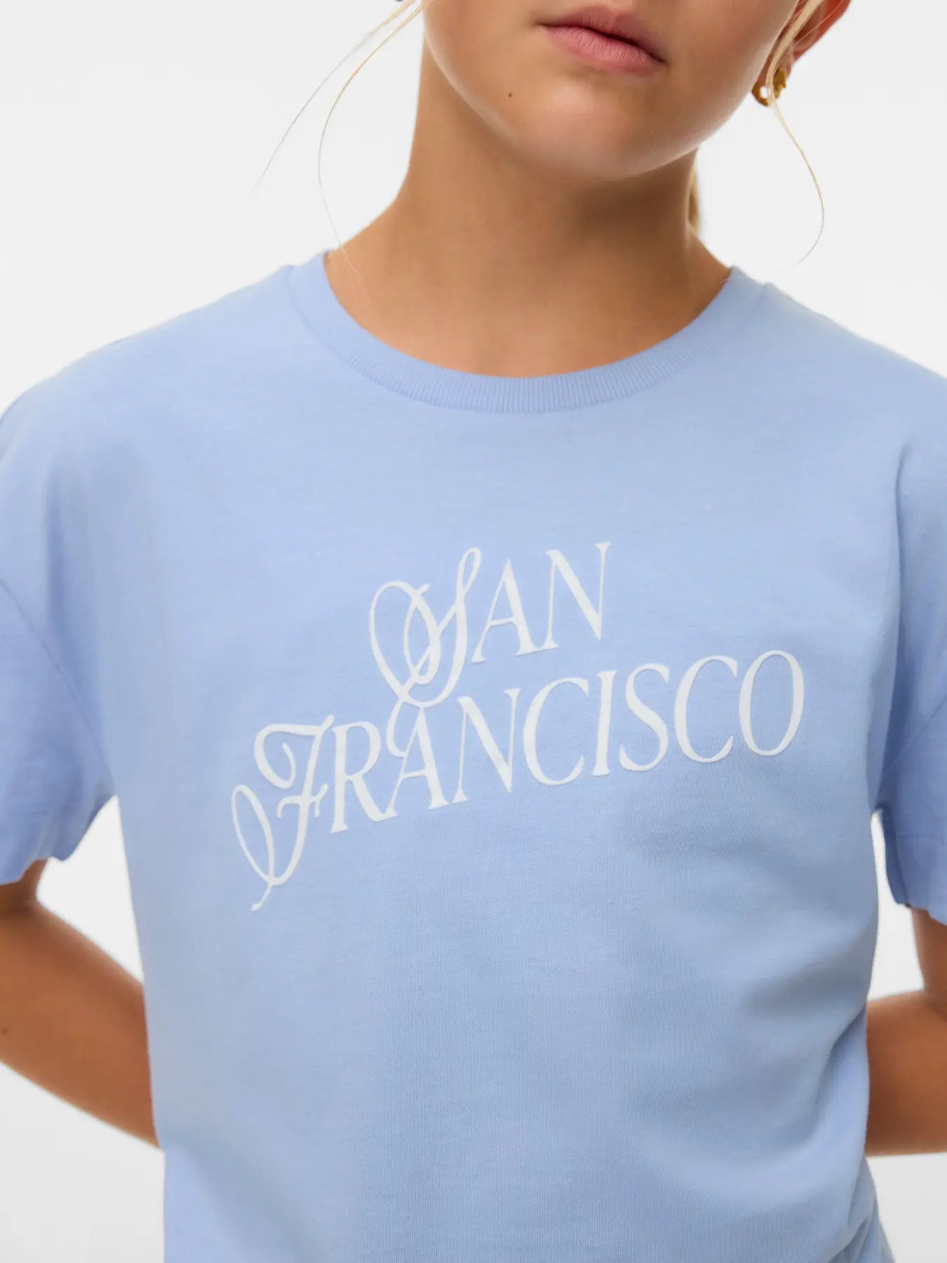 Vero Moda girl: shirt blauw "San Francisco"